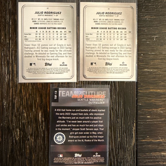 Julio Rodriguez Rookie cards - Picture 2 of 2